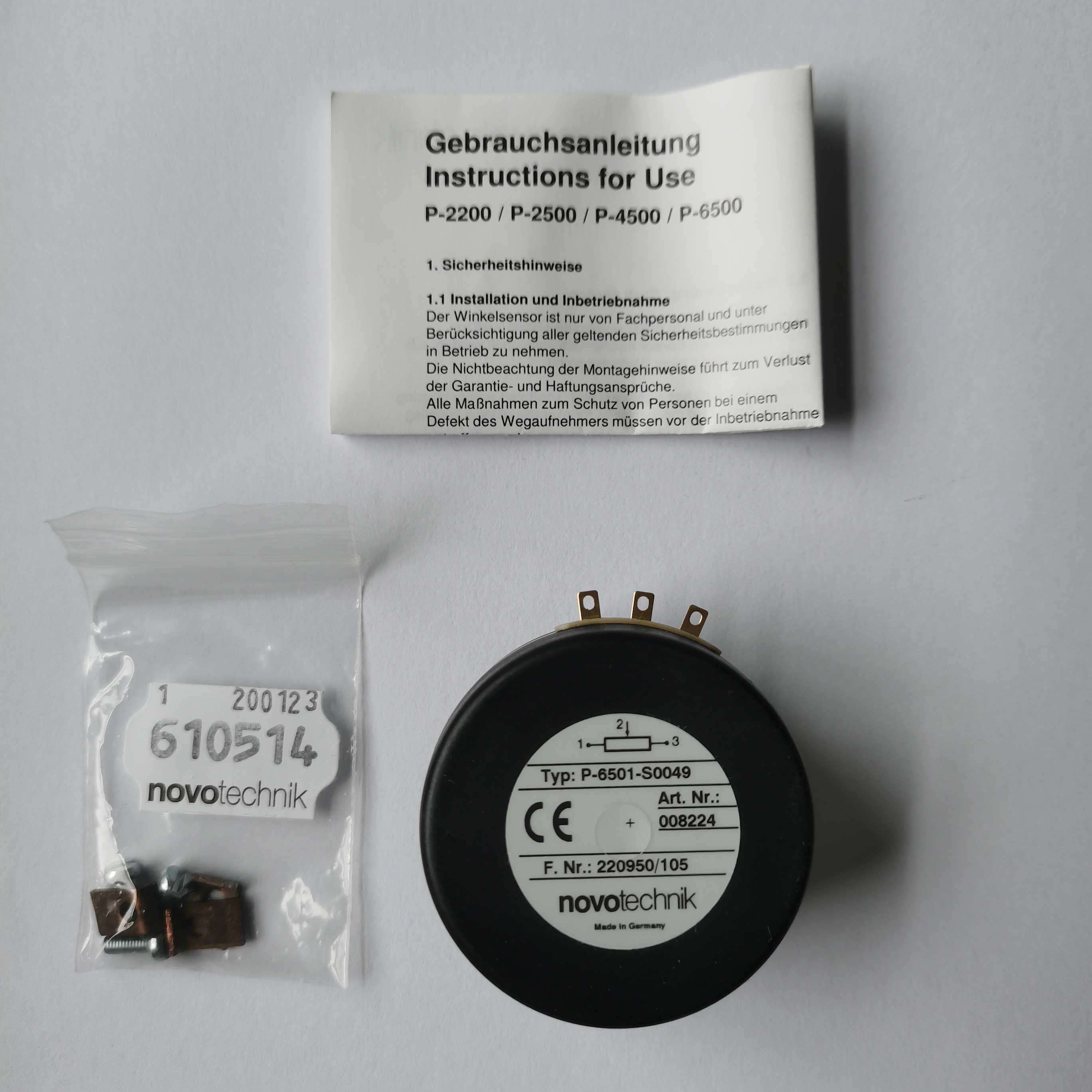 德国novotechnik角度电位器P-6501-S0049|P6501-S0049|P6501S0049