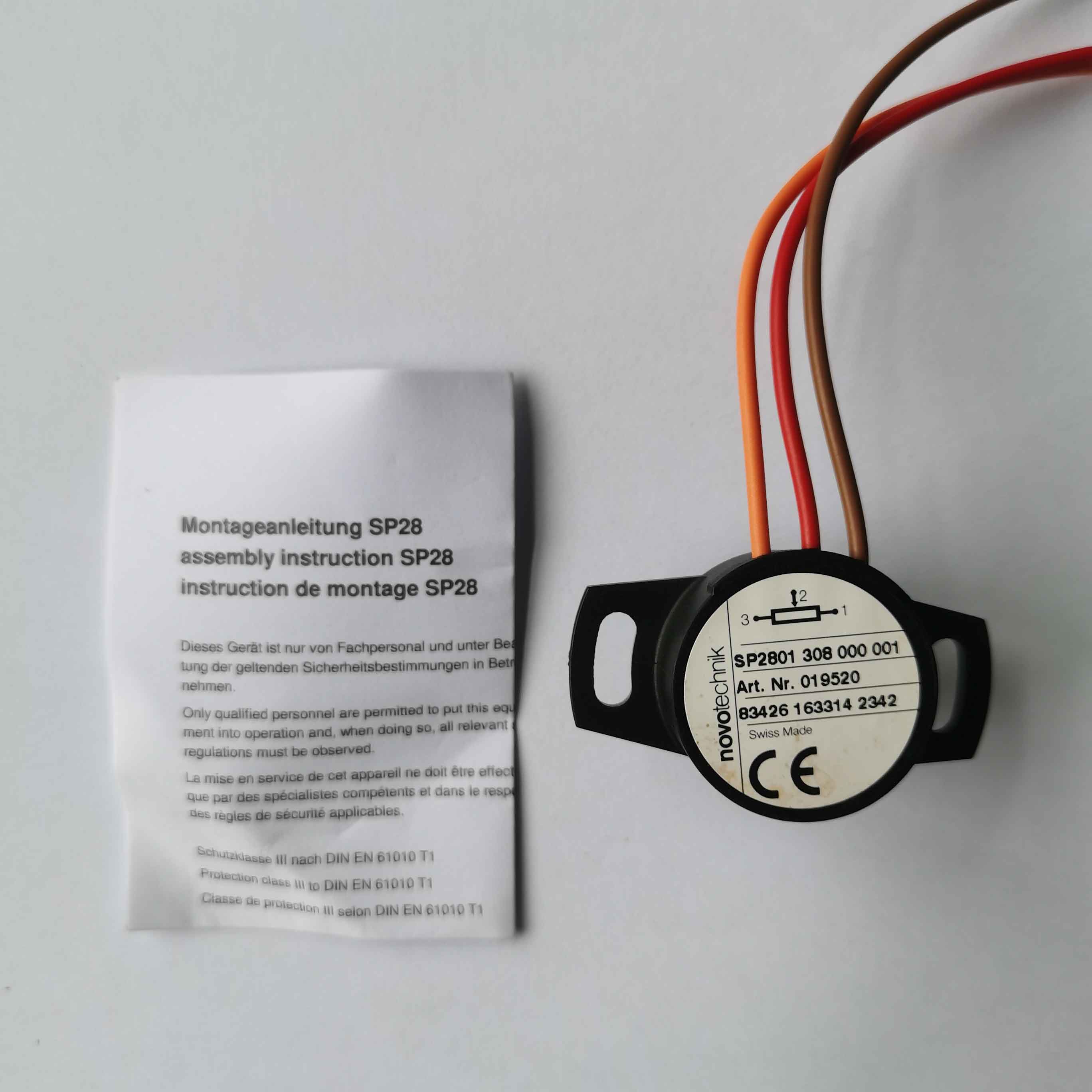 德国 Novotechnik SP2801-308-000-001 角度电位器｜SP2801 308 000 001 原装旋转位移传感器详解