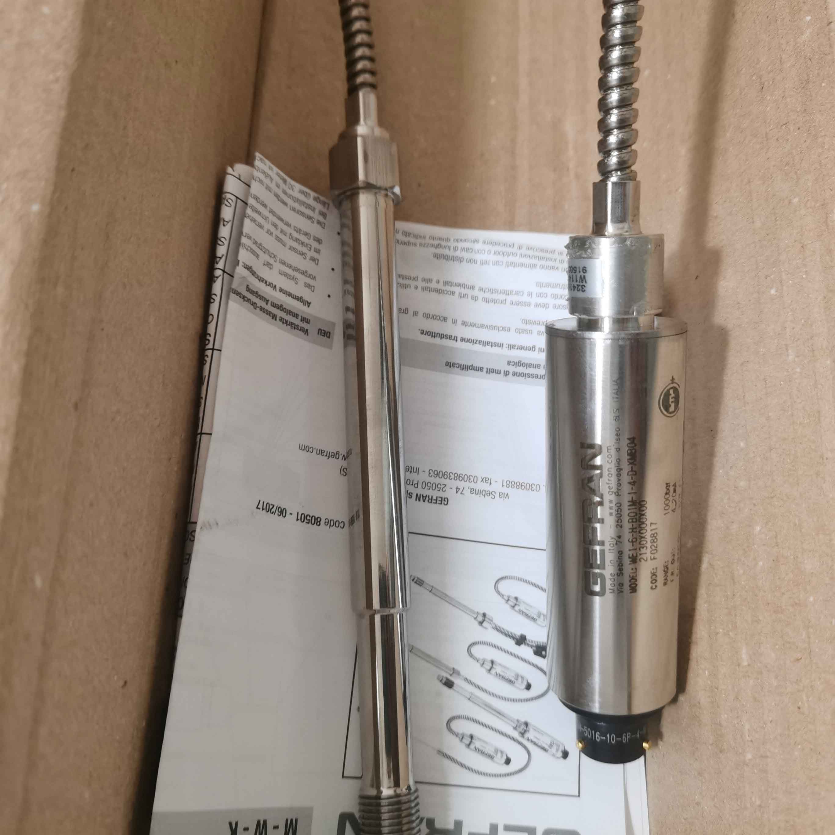 意大利GEFRAN杰佛伦高温熔体压力传感器WE1-6-H-B01M-1-4-D-XMB04杰福伦压力变送器F028817