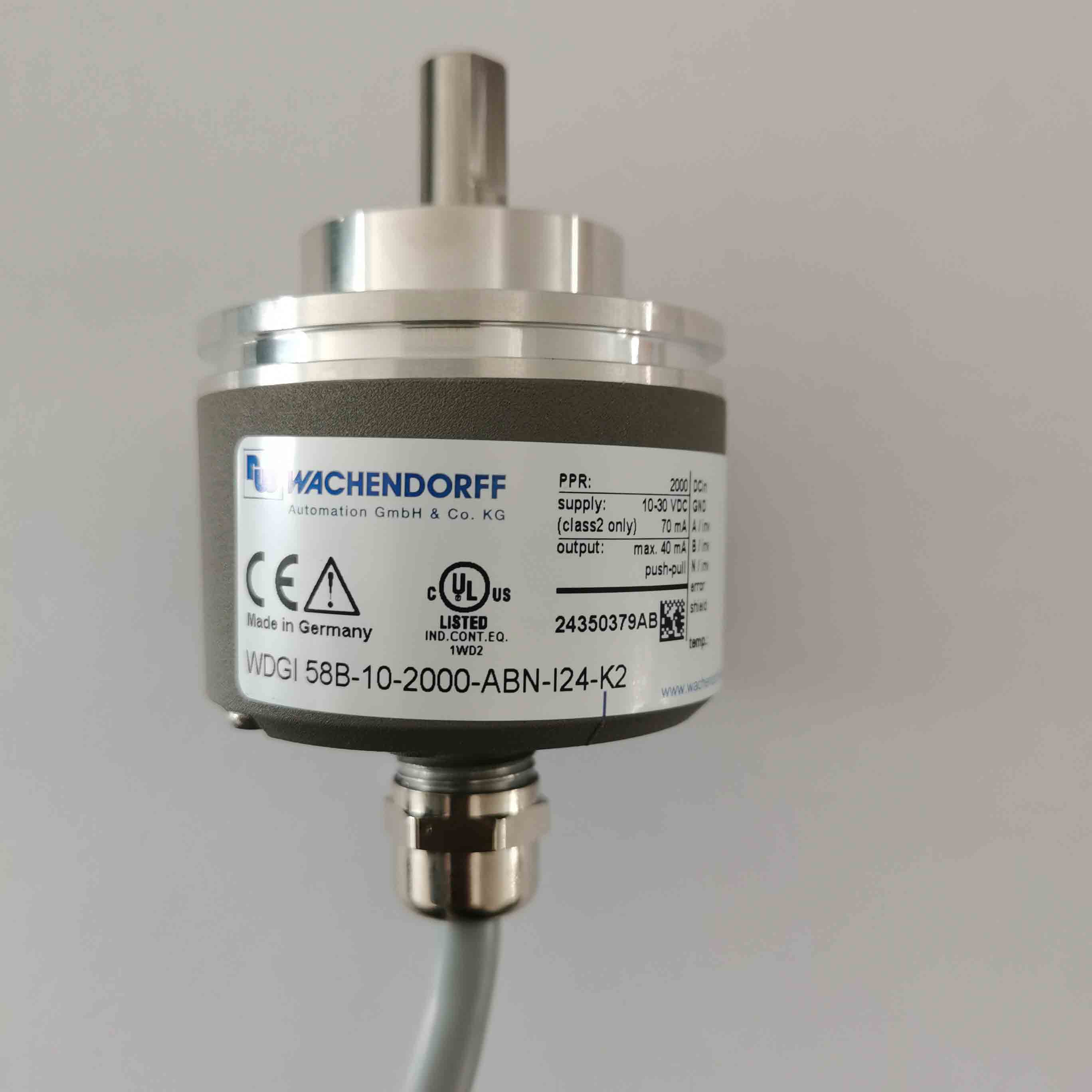 Wachendorff沃申道夫WDGI 58B-10-2000-ABN-I24-K2增量实心轴编码器参数简介