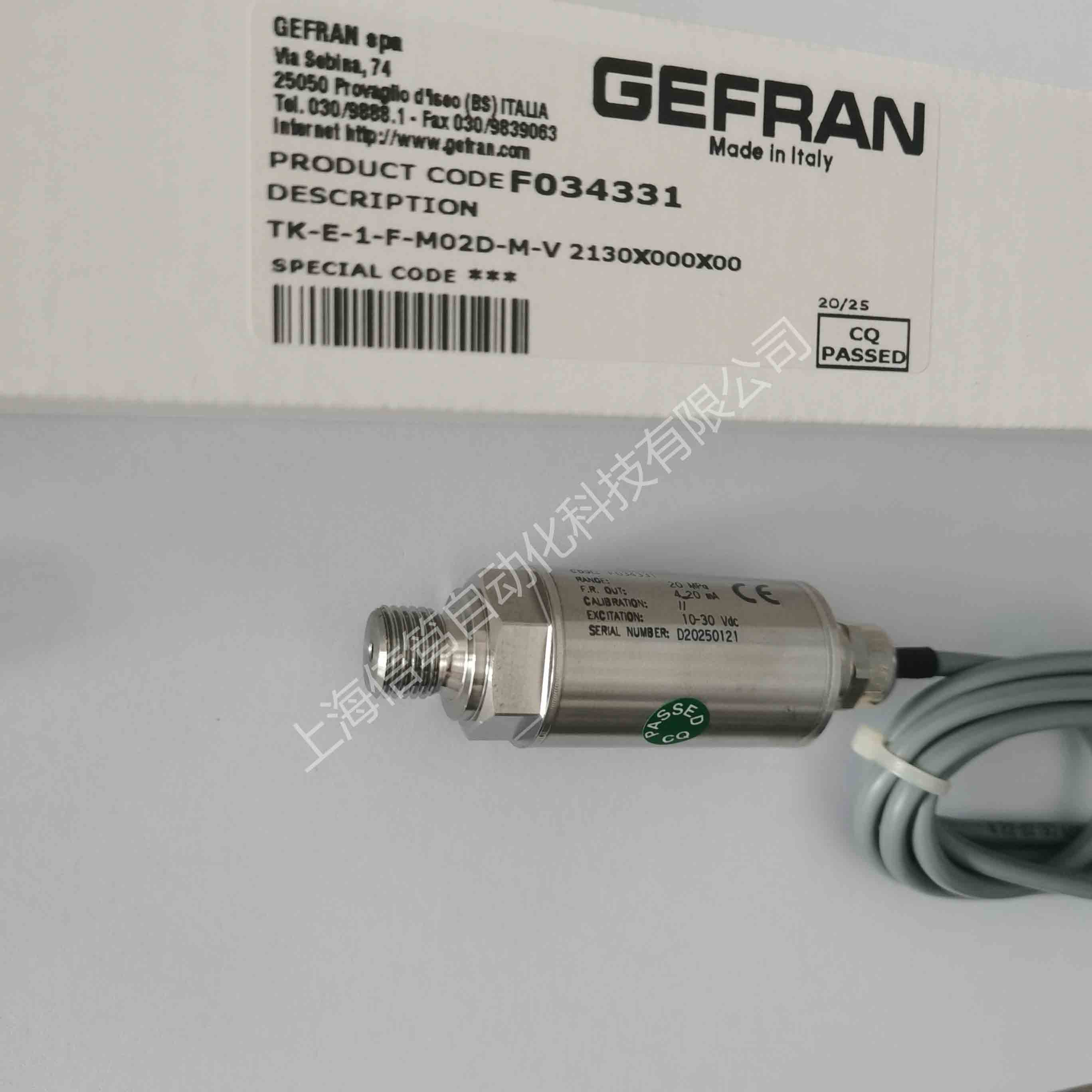 意大利GEFRAN压力变送器TK-E-1-F-M02D-M-V 2130X000X00压力传感器F034331