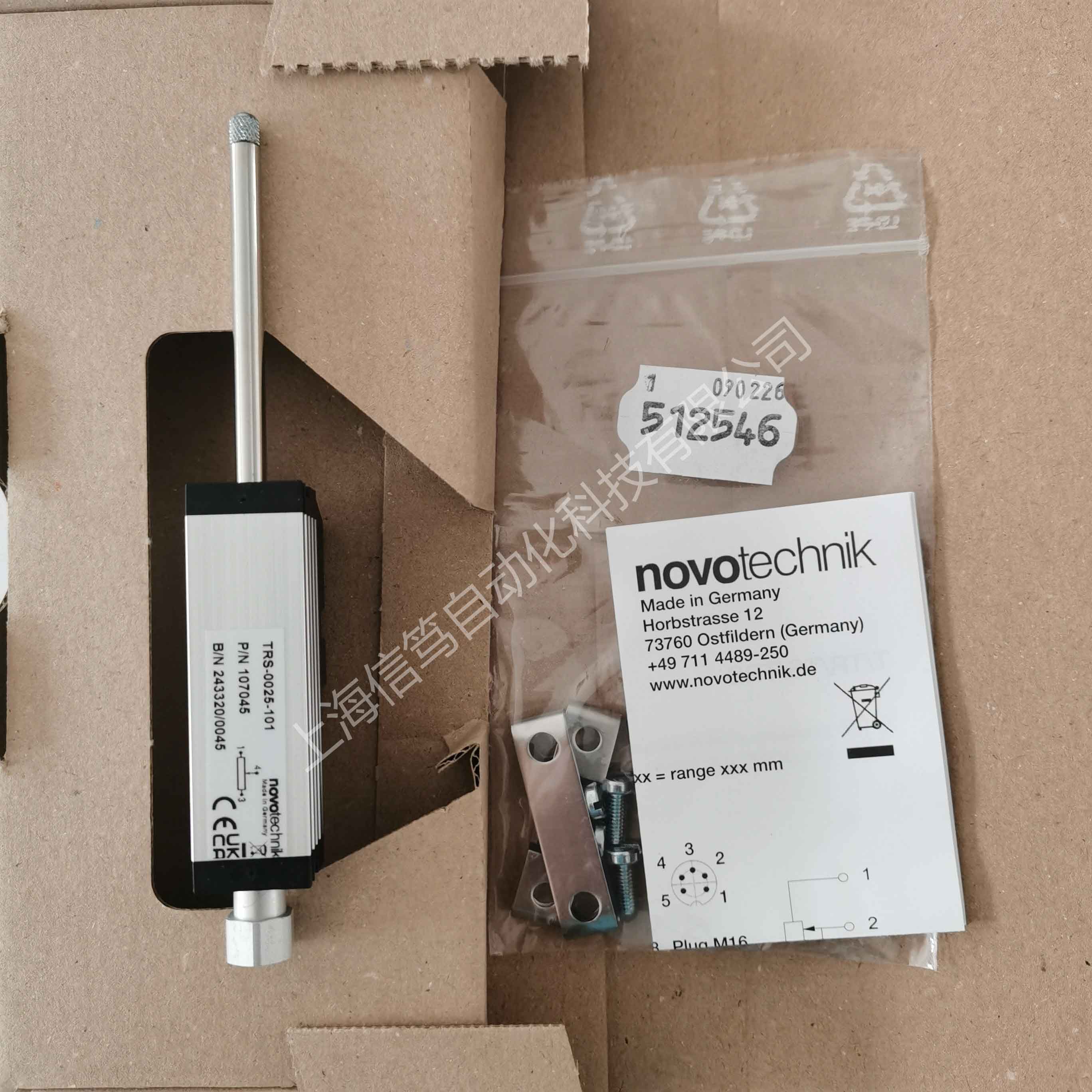 德国Novotechnik电阻尺TRS‑0025‑101直线位移传感器诺我电子尺短行程弹簧复位位移检测方案