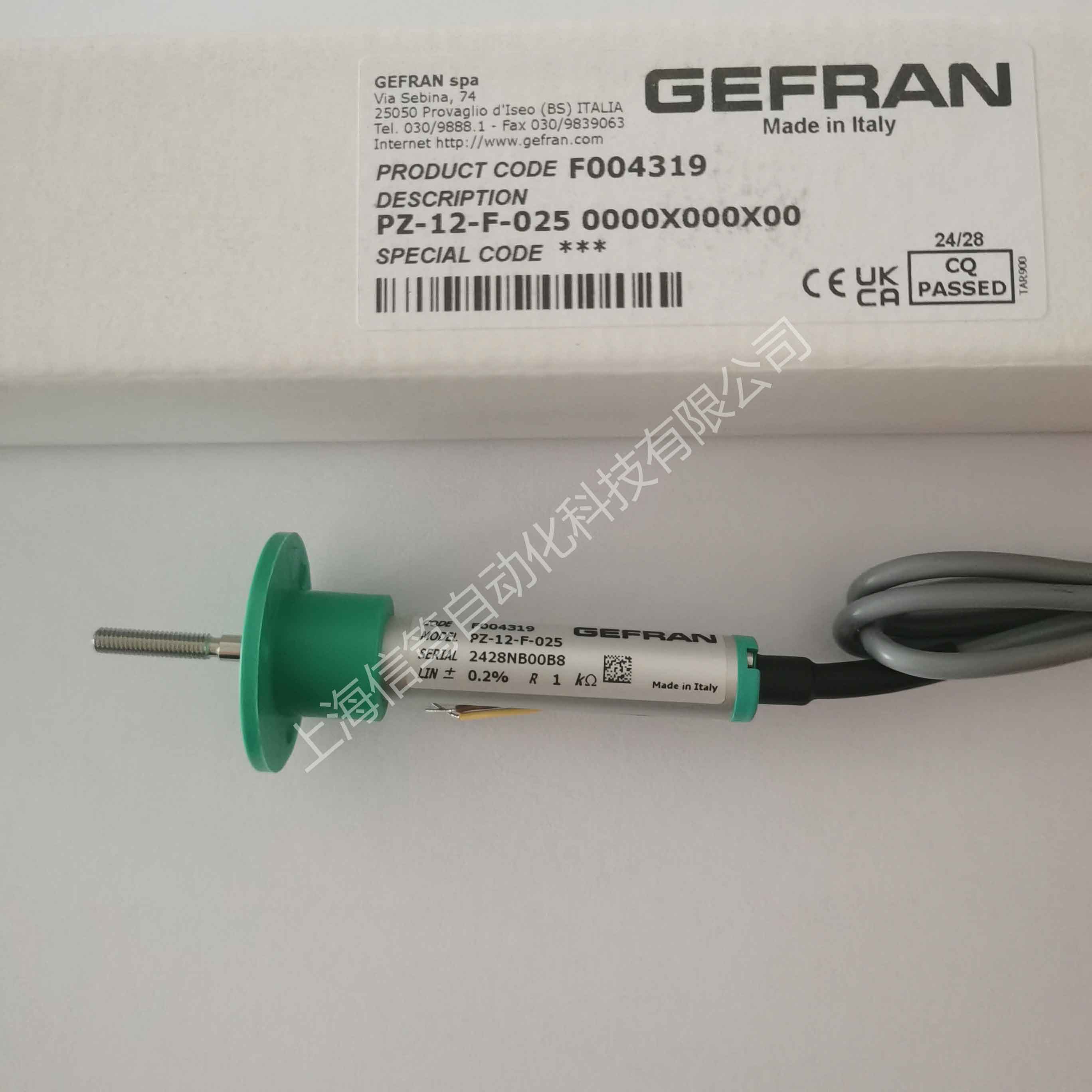 GEFRAN直线位移传感器PZ-12-F-025杰福伦电子尺 PZ12-F-025杰佛伦F004319电阻尺PZ12F-025位置检测好帮手